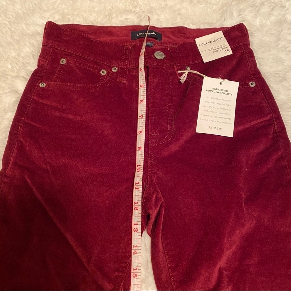 J. Crew Red High Rise Toothpick Pants Size 25 - Picture 10 of 13